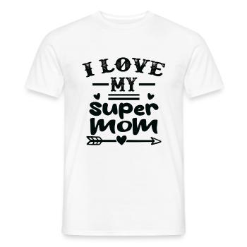 J’aime ma super maman - T-shirt homme - blanc - Devant - AI Model Male 178 dark (178cm)