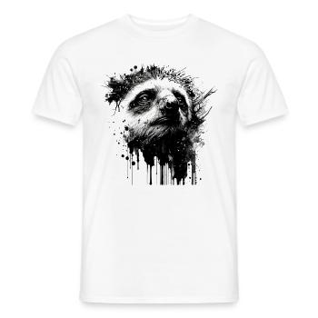 Faultier Kunst Zeichnung Tier Geschenk Faul Zoo - Männer T-Shirt - Weiß - Vorne - AI Model Male 178 dark (178cm)
