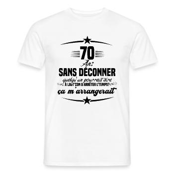 70 ans anniversaire 70 anniversaire cadeau 70 ans - T-shirt homme - blanc - Devant - AI Model Male 178 dark (178cm)