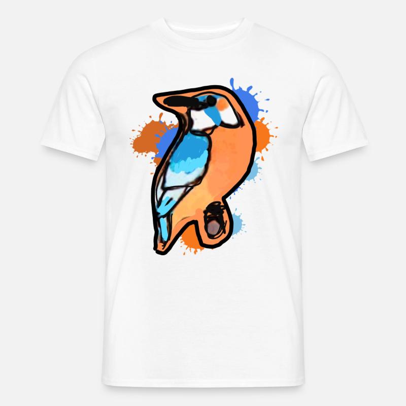 Eisvogel,Zeichnung,abstrakt,bunt,vogel,Graffiti - Männer T-Shirt - Weiß