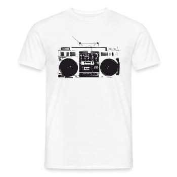 Ghetto blaster vintage, old school hip hop - Men's T-Shirt - white - Front - AI Model Male 178 dark (178cm)
