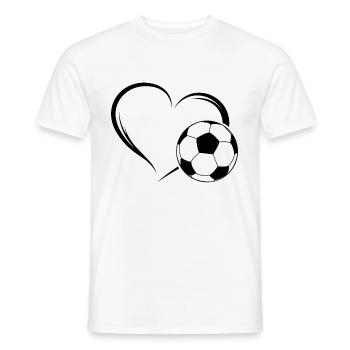 Fußball Liebe Herz - Männer T-Shirt - Weiß - Vorne - AI Model Male 178 dark (178cm)