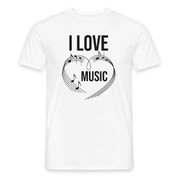 musique - T-shirt homme - blanc - Devant - AI Model Male 178 dark (178cm)