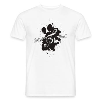 treble clef - Men's T-Shirt - white - Front - AI Model Male 178 dark (178cm)