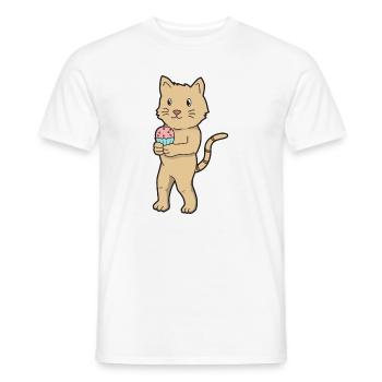 Katze Kuchen - Männer T-Shirt - Weiß - Vorne - AI Model Male 178 dark (178cm)