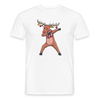 Weihnachten Rentier dabbing - Männer T-Shirt - Weiß - Vorne - AI Model Male 178 dark (178cm)