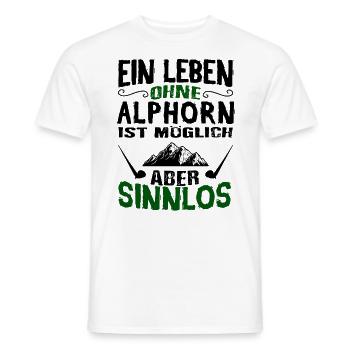 Ein Leben ohne Alphorn - Alphornbläser Alpenmusik - Männer T-Shirt - Weiß - Vorne - AI Model Male 178 dark (178cm)