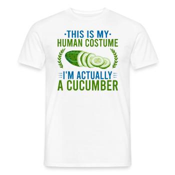 C’est mon costume d’homme concombre cucumber - T-shirt homme - blanc - Devant - AI Model Male 178 dark (178cm)