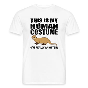 c’est le costume humain otter loutre - T-shirt homme - blanc - Devant - AI Model Male 178 dark (178cm)