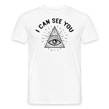 allsehende auge illuminaten illuminati freimauer - Männer T-Shirt - Weiß - Vorne - AI Model Male 178 dark (178cm)