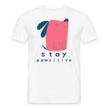 stay pawsitive bleibe postiv hund hunde hündchen - Männer T-Shirt - Weiß - Vorne - AI Model Male 178 dark (178cm)