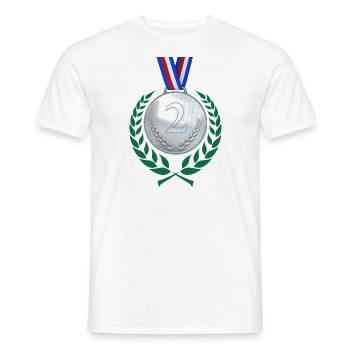 sport sportarten tokio silbermedallie zweiter 2021 - Männer T-Shirt - Weiß - Vorne - AI Model Male 178 dark (178cm)