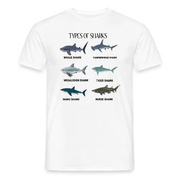 Haifisch Haiflosse Haigebiss Weißer Hai Walhai Hai - Männer T-Shirt - Weiß - Vorne - AI Model Male 178 dark (178cm)