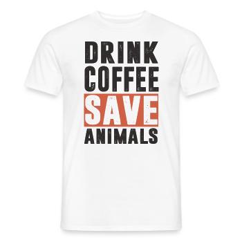 Coffee Maker Caffeine job Cafe Coffee Bean Coffee - Men's T-Shirt - white - Front - AI Model Male 178 dark (178cm)