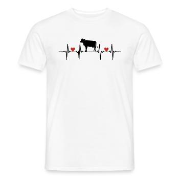 Vaches Bovins Bovins Ferme Agriculteur Viande Vache - T-shirt homme - blanc - Devant - AI Model Male 178 dark (178cm)