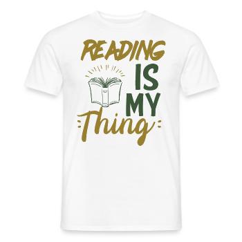 Leser Leserin Bücher Bücherwurm Lesen Seite Buch - Männer T-Shirt - Weiß - Vorne - AI Model Male 178 dark (178cm)