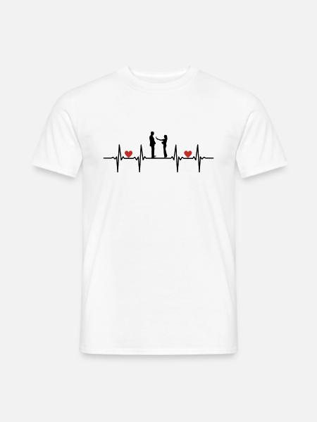 Heiraten Heirat Freund Freundin Ehe Liebe Hochzeit - Männer T-Shirt - Weiß
