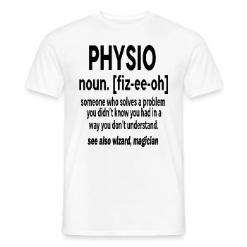 Physiothérapeute Physiothérapeute Physiothérapie - T-shirt homme - blanc - Devant - AI Model Male 178 dark (178cm)