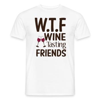 wines wine drinker wine drinker wine lover wine - Men's T-Shirt - white - Front - AI Model Male 178 dark (178cm)