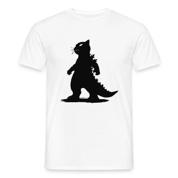 Cat Kaiju – Monster Movie & Cat Fans Watch Out! - Men's T-Shirt - white - Front - AI Model Male 178 dark (178cm)