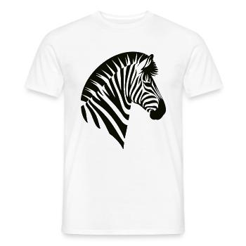 Cool Zebra Design - Tenue de zèbre pour le fan - T-shirt homme - blanc - Devant - AI Model Male 178 dark (178cm)