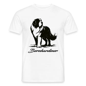 Bernhardiner Design – Sanfter Riese aus den Alpen - Männer T-Shirt - Weiß - Vorne - AI Model Male 178 dark (178cm)