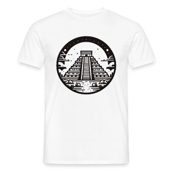 Mystical Mayan Temple – History to Wear - Men's T-Shirt - white - Front - AI Model Male 178 dark (178cm)