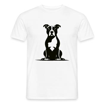 Staffordshire Terrier – Fort et loyal - T-shirt homme - blanc - Devant - AI Model Male 178 dark (178cm)