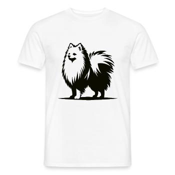 Spitz – Flauschig & Treu , tolles Hunde Design - Männer T-Shirt - Weiß - Vorne - AI Model Male 178 dark (178cm)