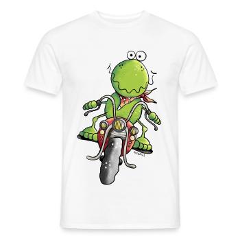 Biker Frosch - Männer T-Shirt - Weiß - Vorne - AI Model Male 178 dark (178cm)
