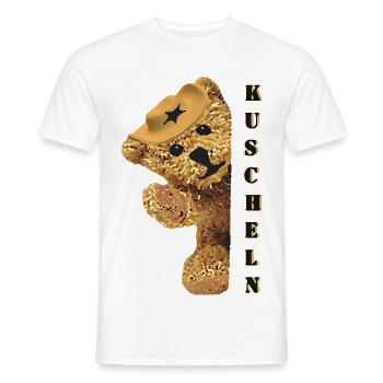 Teddy Bear Cuddly Toy Teddy Bear Christmas Noel - Men's T-Shirt - white - Front - AI Model Male 178 dark (178cm)