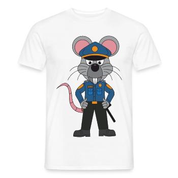 Polizei Maus / Mäuse Polizist - Männer T-Shirt - Weiß - Vorne - AI Model Male 178 dark (178cm)