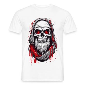 Totenkopf Weihnachtsmann - Männer T-Shirt - Weiß - Vorne - AI Model Male 178 dark (178cm)
