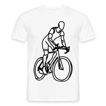 Cycling Sketch - Men's T-Shirt - white - Front - AI Model Male 178 dark (178cm)
