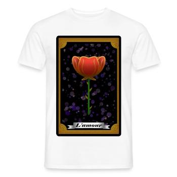 Carte de Tarot "L'amour" - T-shirt homme - blanc - Devant - AI Model Male 178 dark (178cm)