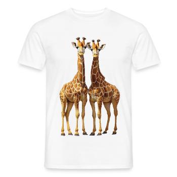 Girafes - T-shirt homme - blanc - Devant - AI Model Male 178 dark (178cm)