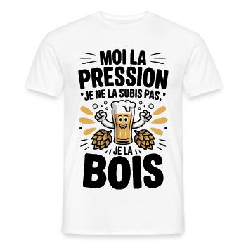 Bier vom Fass Hoppen-Lustrationsspaß - Männer T-Shirt - Weiß - Vorne - AI Model Male 178 dark (178cm)