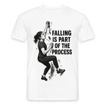 Bouldering Woman: Falling Is Part Of The Process - Men's T-Shirt - white - Front - AI Model Male 178 dark (178cm)