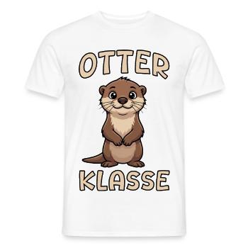 Otter Klasse süßes Otter Einschulung Schüler Tier - Männer T-Shirt - Weiß - Vorne - AI Model Male 178 dark (178cm)