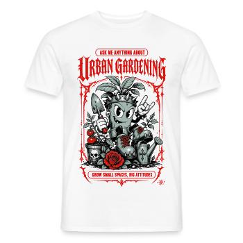 Urban Gardening Grow Small Spaces - Men's T-Shirt - white - Front - AI Model Male 178 dark (178cm)
