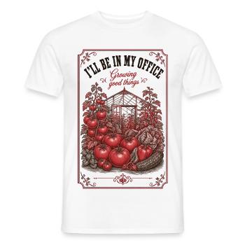 Ill Be In My Office Growing Good Things Gardening - Men's T-Shirt - white - Front - AI Model Male 178 dark (178cm)