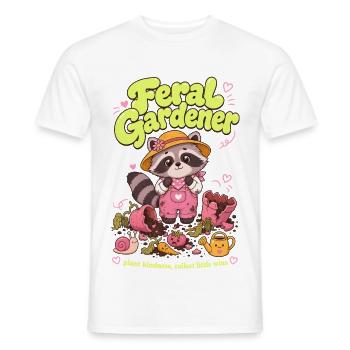 Feral Gardener Organic Gardening Plants - Men's T-Shirt - white - Front - AI Model Male 178 dark (178cm)