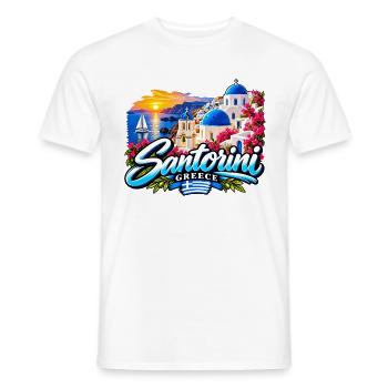 Santorini Greece – Aegean Island Paradise - Männer T-Shirt - Weiß - Vorne - AI Model Male 178 dark (178cm)