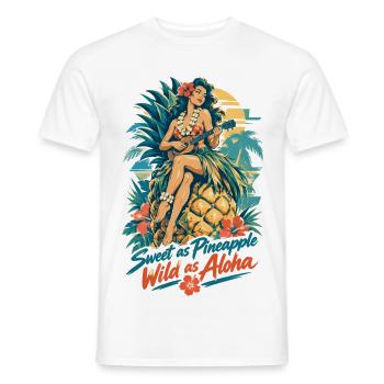 Hula Girl & Ananas – Sweet & Wild Hawaii - Männer T-Shirt - Weiß - Vorne - AI Model Male 178 dark (178cm)