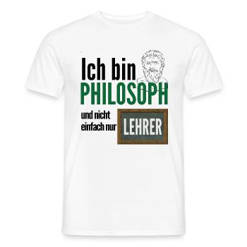 LEHRER PHILOSOPH / Geschenkidee - Männer T-Shirt - Weiß - Vorne - AI Model Male 178 dark (178cm)