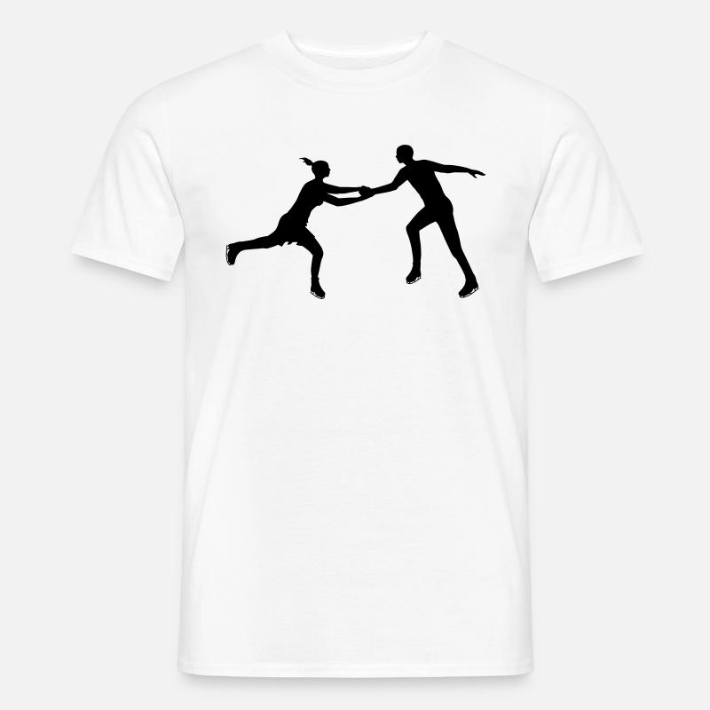 Eiskunstlauf Paar im Einklang - Männer T-Shirt - Weiß