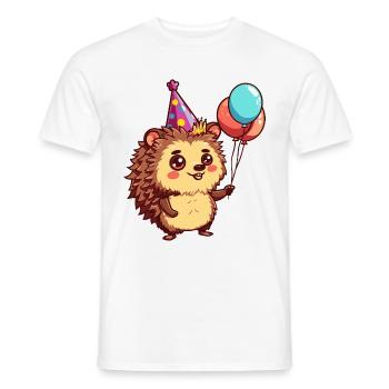 Hérisson Anniversaire Bande Dessinée - T-shirt homme - blanc - Devant - AI Model Male 178 dark (178cm)