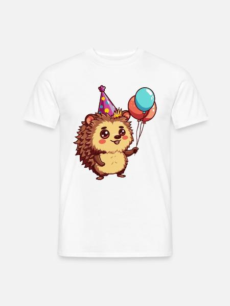 Hedgehog Birthday Comic - Men's T-Shirt - white