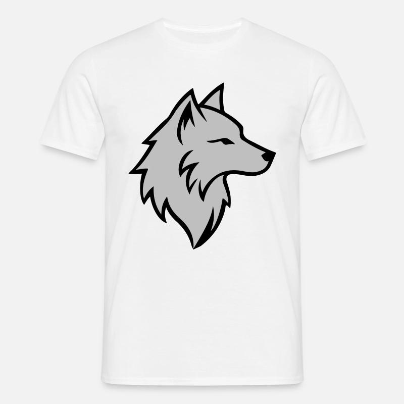 Wolf Logo Tier - Männer T-Shirt - Weiß