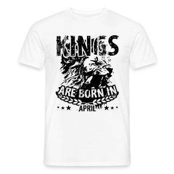 April Geburtstag Geschenk Könige geboren Geburt - Männer T-Shirt - Weiß - Vorne - AI Model Male 178 dark (178cm)